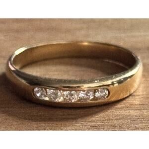 James Avery 14k Gold Debra .15 Carat 5 Diamond Engagement Ring Band Size 8.25